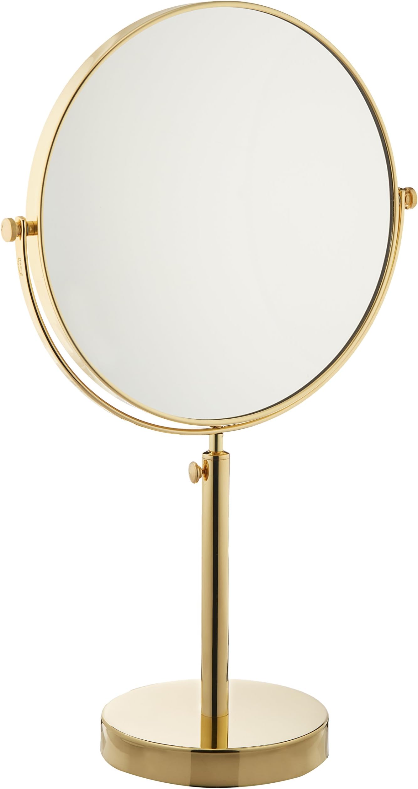 Vanity Stand Double Sided Mirror, Brass, 2.9 lb.