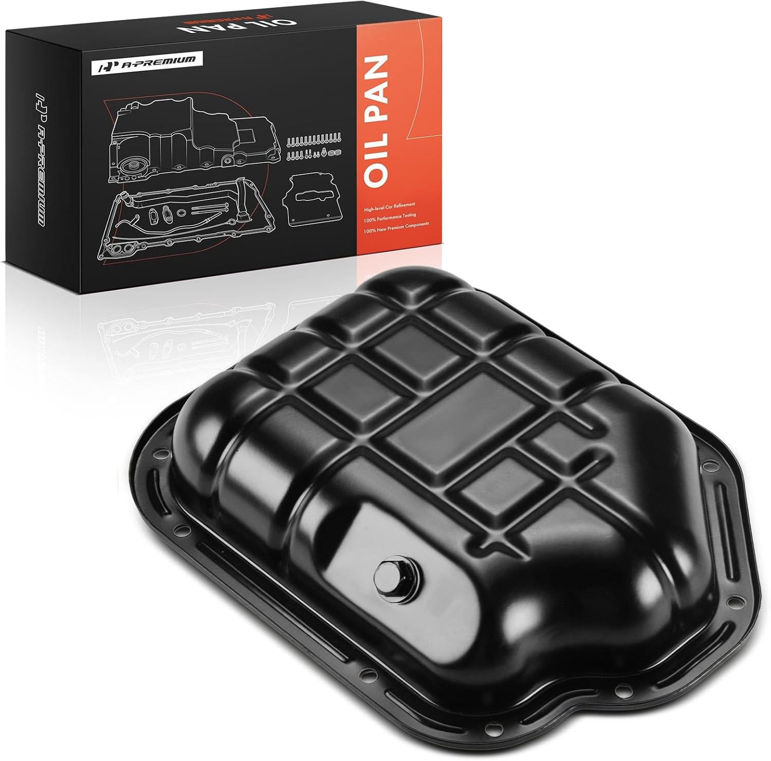 A-Premium Lower Engine Oil Pan Sump with Drain Plug Compatible with Nissan Maxima 1995-1999 & Infiniti I30 1996-1999, 3.0L Petrol