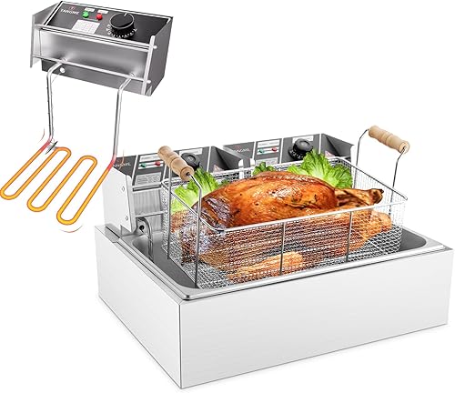 Freidoras eléctricas con elemento calefactor, freidora comercial de cestas de 23.5 cuartos de galón, pieza de freidora de cabeza de repuesto con