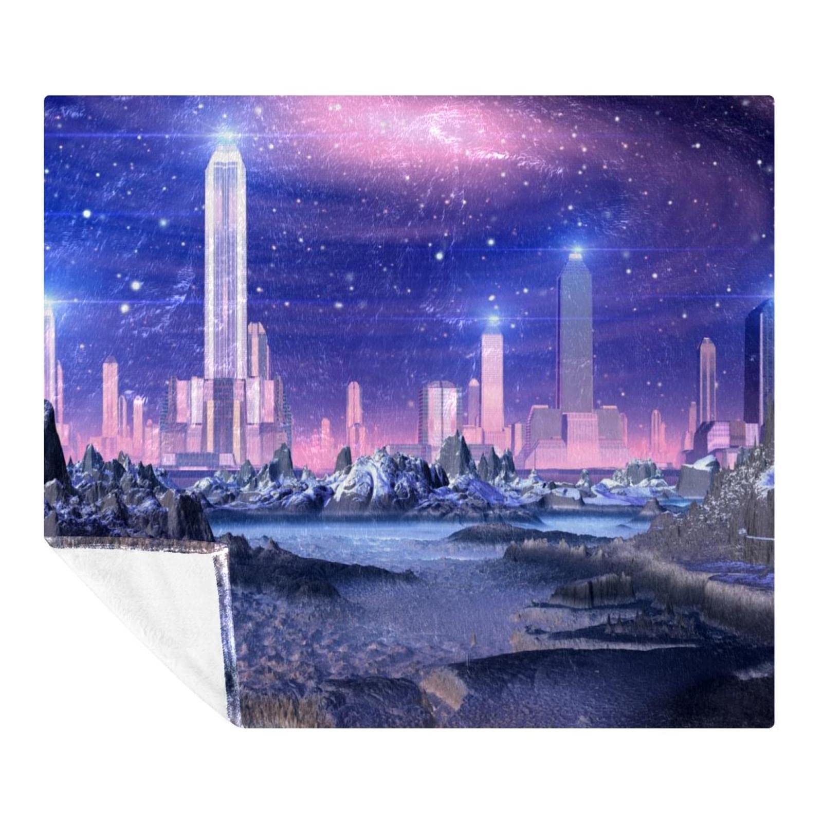 Couverture alien city douce en microfibre de qualité supérieure pour adultes