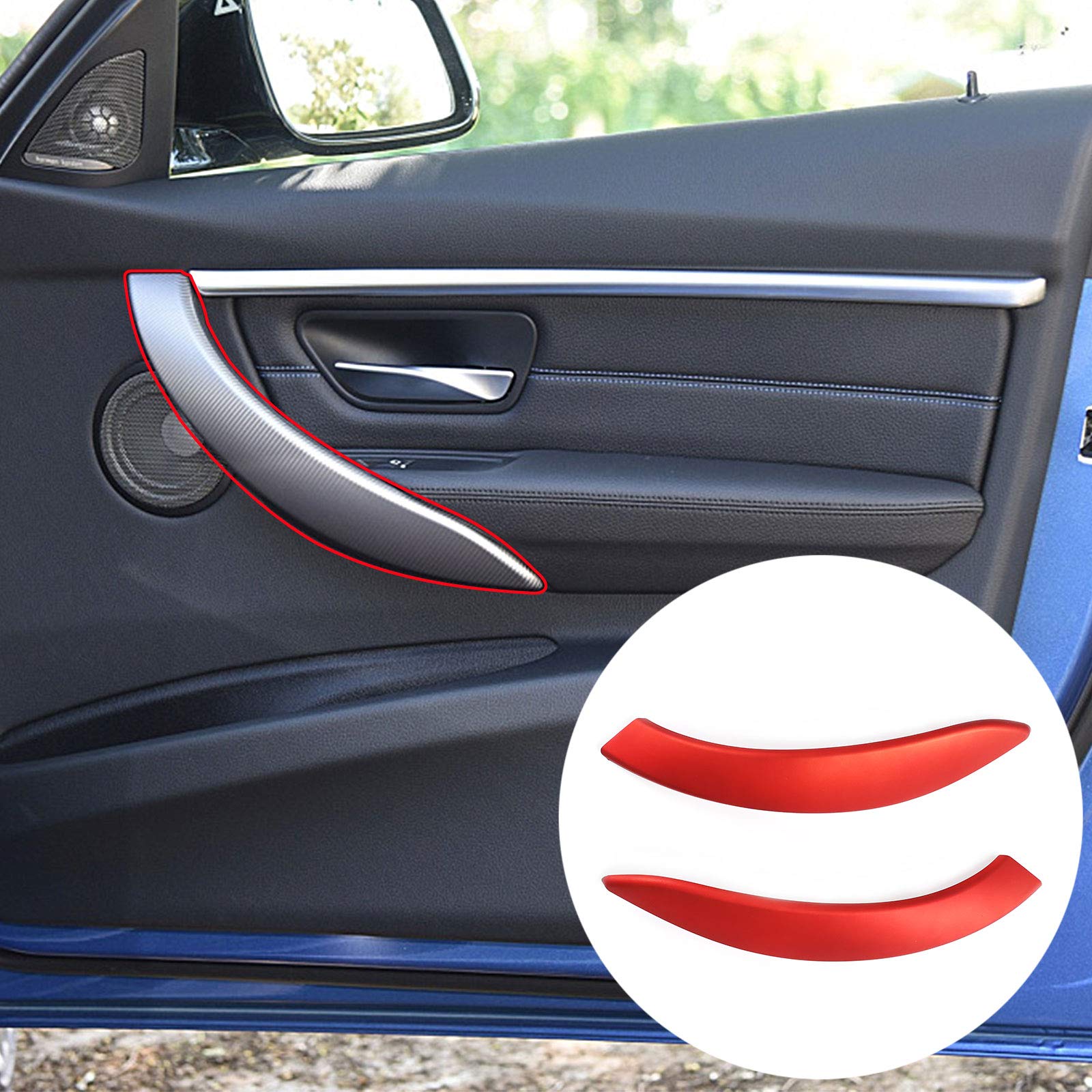 Poignée de porte intérieure rouge en ABS pour BMW F30 F34 3 4 Series