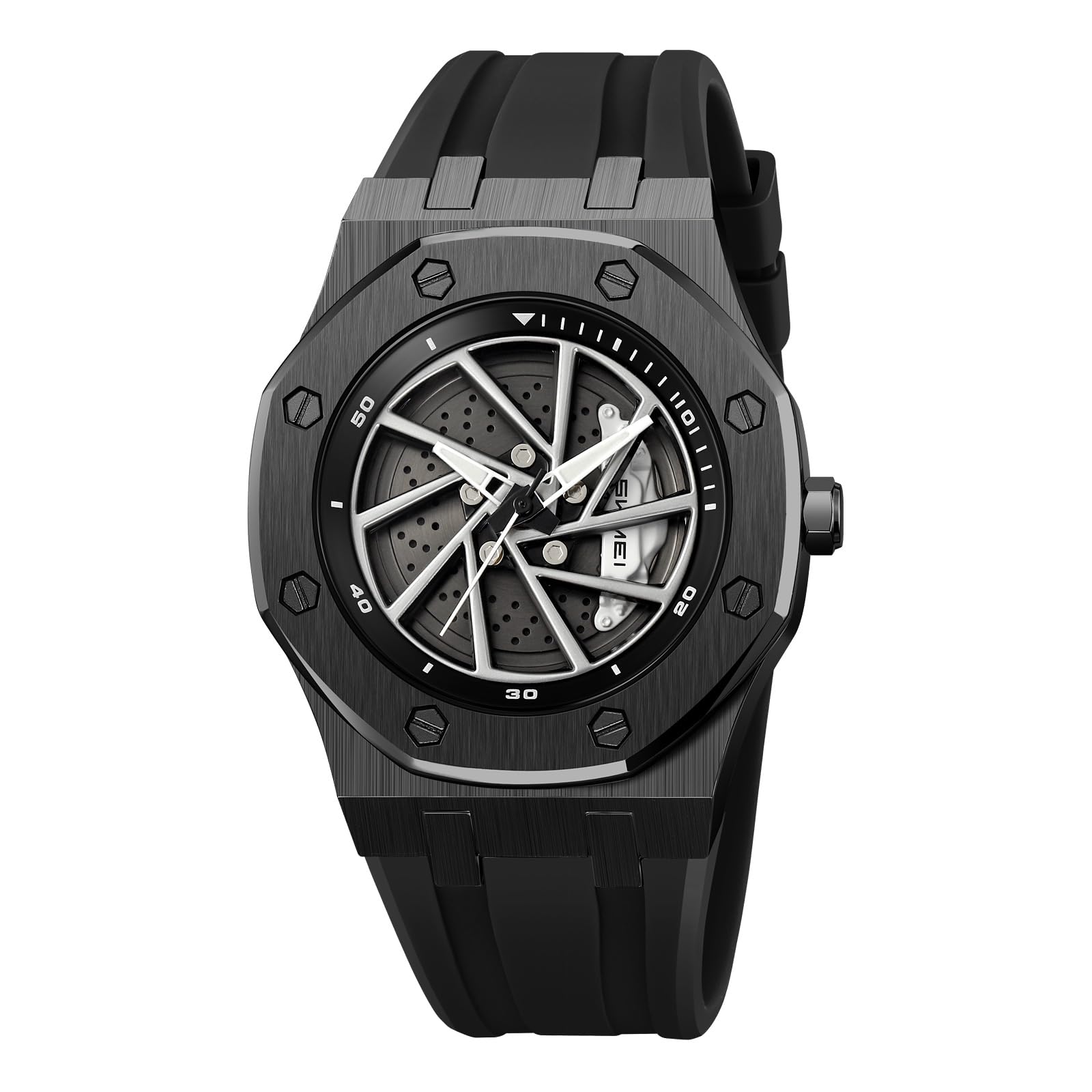 SKMEI Silicone MenS Digital Sports Watch Waterproof MenS Watch New Wheels Rolling Creative Fashion Double Snap Gift Wristwatch 2359 (Black, Silica Gel) (B0D6MRS2YL) Amazon Price History, Amazon Price Tracker