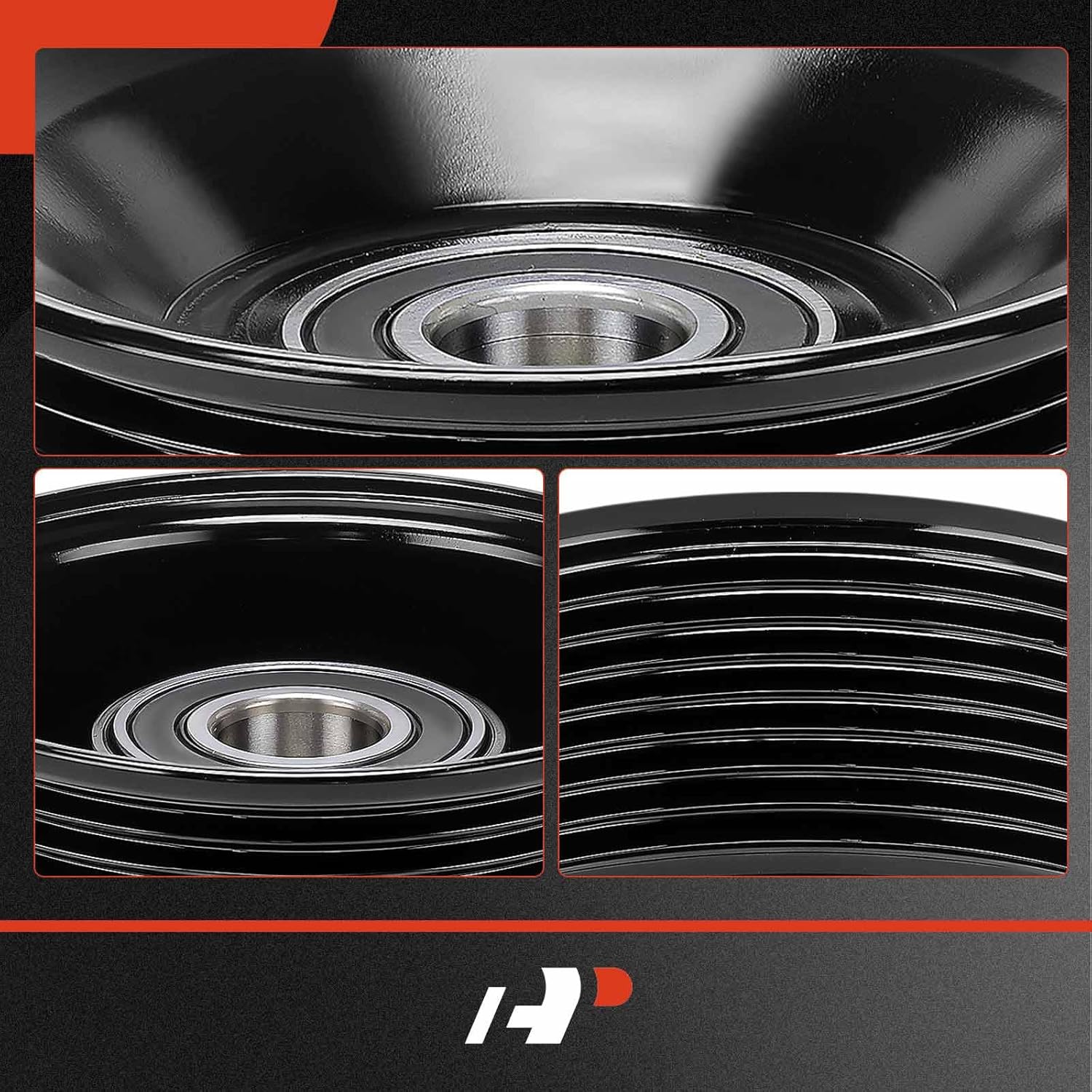 A-Premium Belt Idler Pulley Compatible with Ford F-250 F250 1995-1996, F-250 HD 1997, F-350 F-Super Duty 1995-1997, E-350 Econoline Club Wagon 1995-1997, Econoline Super Duty 1996-1997, 7.3L