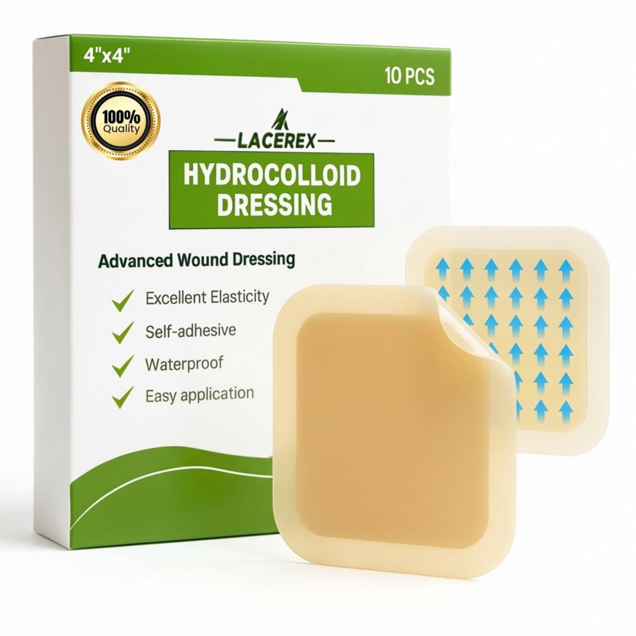Amazon.com: AWD Hydrocolloid Bandages -Sterile Self-Adhesive Hydrocolloid  Dressing for Advance Healing | 10-Pack, 4 inch by 4 inch| Flexible, Latex  Free, Water Resistant, Comfortable, Light Exudate Wound Patch. : Industrial  & Scientific