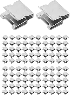 100PCS Solar Panel Cable Clamps, Stainless Steel Clamps Metal Cable Clamps, Barb Design Trailer Frame Cable Clamps, Double Wire Trailer Cable Clamps for PV Cabling Boat Cable Boat Trailers