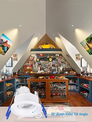 Miniatura 4 de TORCHSTAR 5CCT - Luz LED empotrable con cardán de 2 pulgadas con caja de conexiones, deflector profundo antirreflejo, 8 W CRI90 regulable giratorio