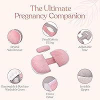 Vista 4 de Almohada de cuña de embarazo, almohada de maternidad, almohada portátil de embarazo, es adecuada para espalda y caderas, ideal para dormir