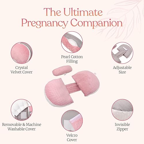 Miniatura 4 de Almohada de cuña de embarazo, almohada de maternidad, almohada portátil de embarazo, es adecuada para espalda y caderas, ideal para dormir,