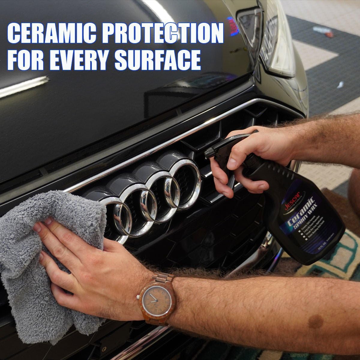 Jescar Ceramic Spray Wax - 22oz | High-Gloss Shine, Long-Lasting Protection, Easy Application, Hydrophobic coating for Cars, Motorcycle, RV's, Streak Free Finish. - Image 3