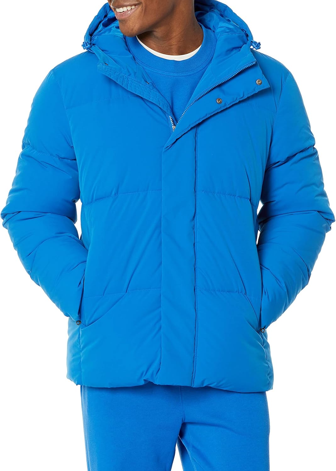 Amazon Essentials Mens Mid-Length Hooded Puffer Coat (Available in Big & Tall) 3X-Large Big Bright Blue