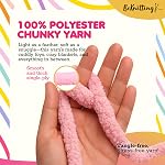 Chunky #7 Knitting/Crochet Yarn (3 Pack) Light Pink | Polyester Soft Velvet Chenille Finger Yarn - 27yd 226g 8oz Bulky/Jumbo for Blankets, Amigurumi, and Crafting | Holiday Gifts