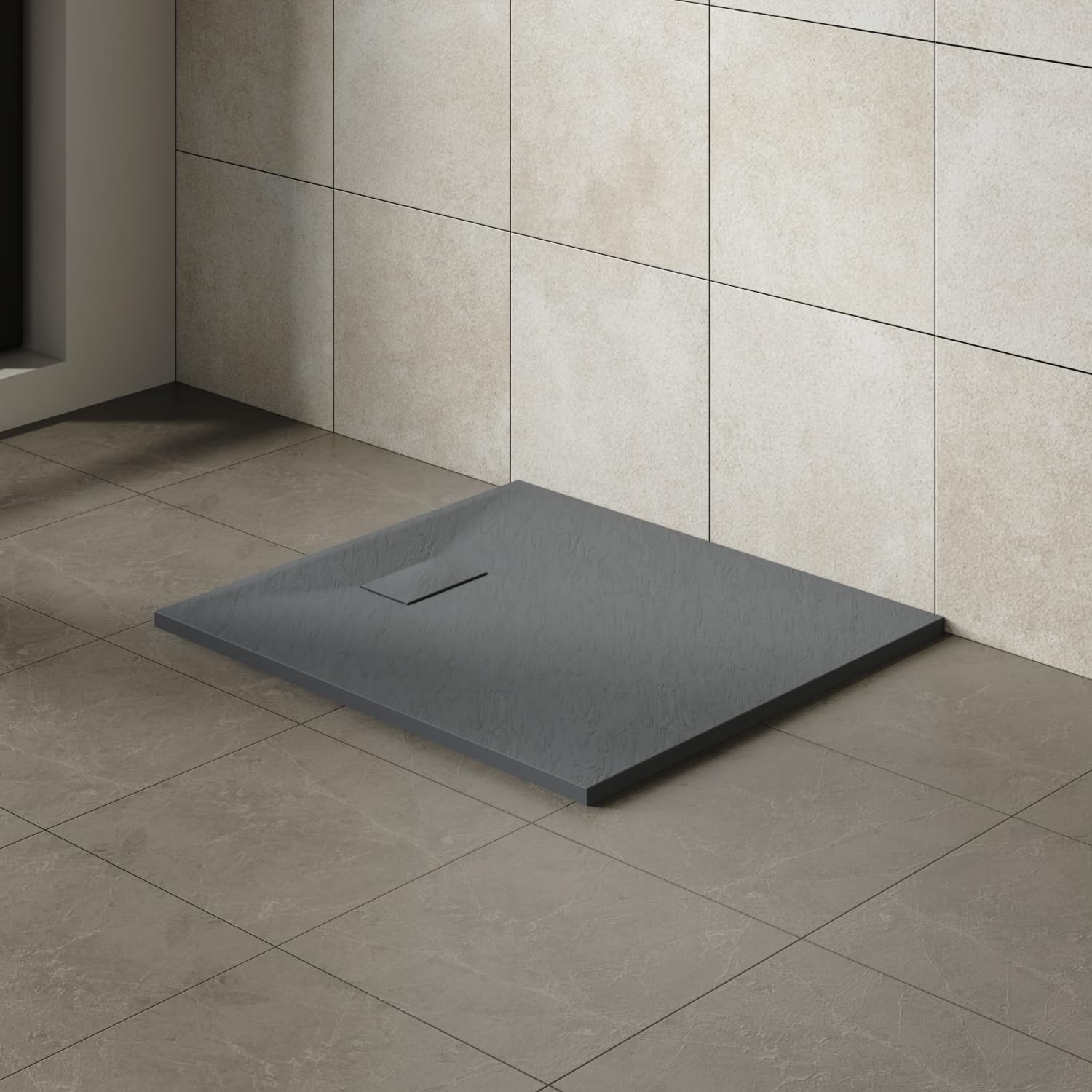 Aquariss Anthracite 1100X900mm Smc Anti Slip Shower Base Tray Rectangular For Shower Enclosure