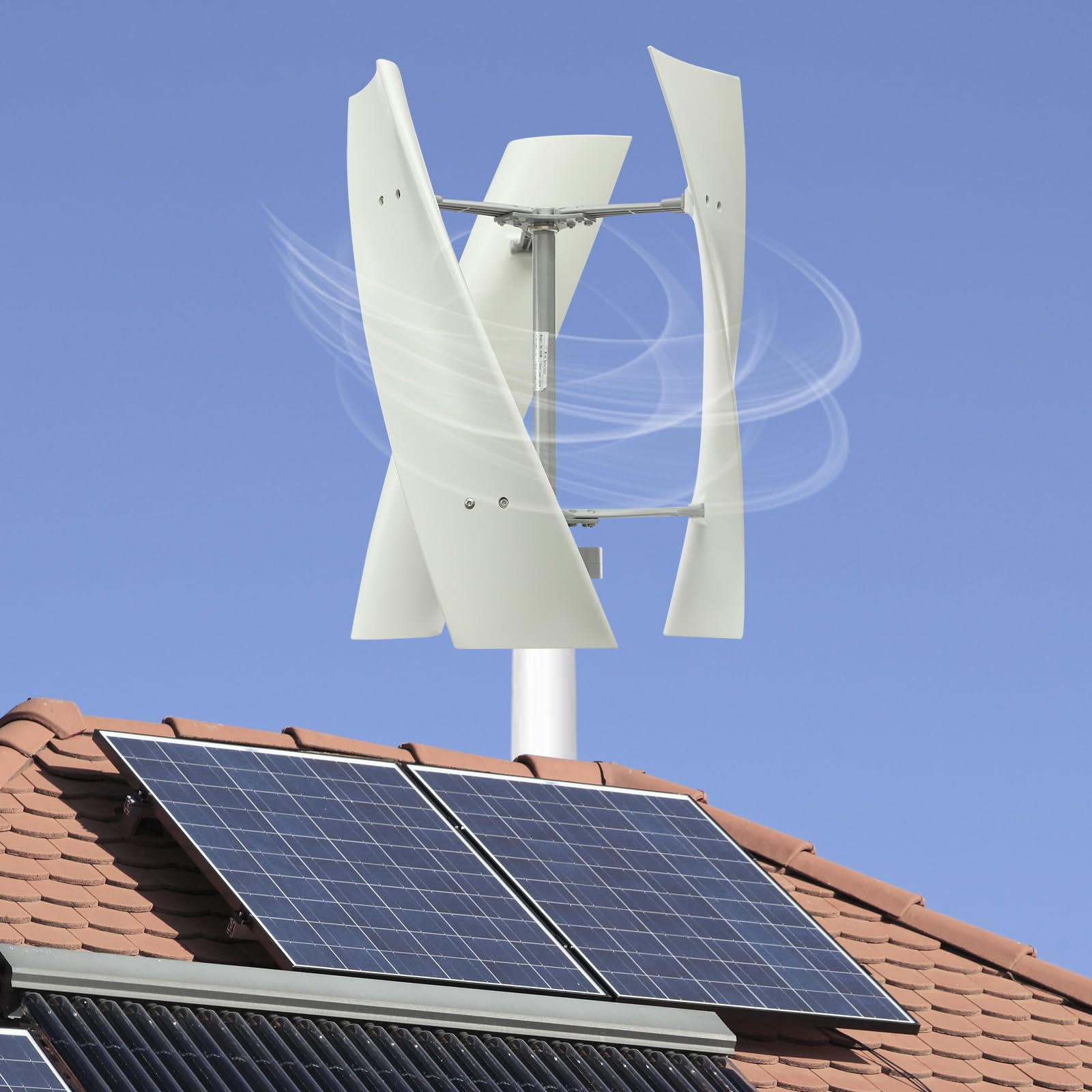 Vertikaler Windturbinen-Generator Windgenerator Windkraftanlagen Windkraftanlage 100W für Erneuerbare Energie 12V/24V Kleinwindkraftanlage für Offgrid Stromversorgung (12, Volt)