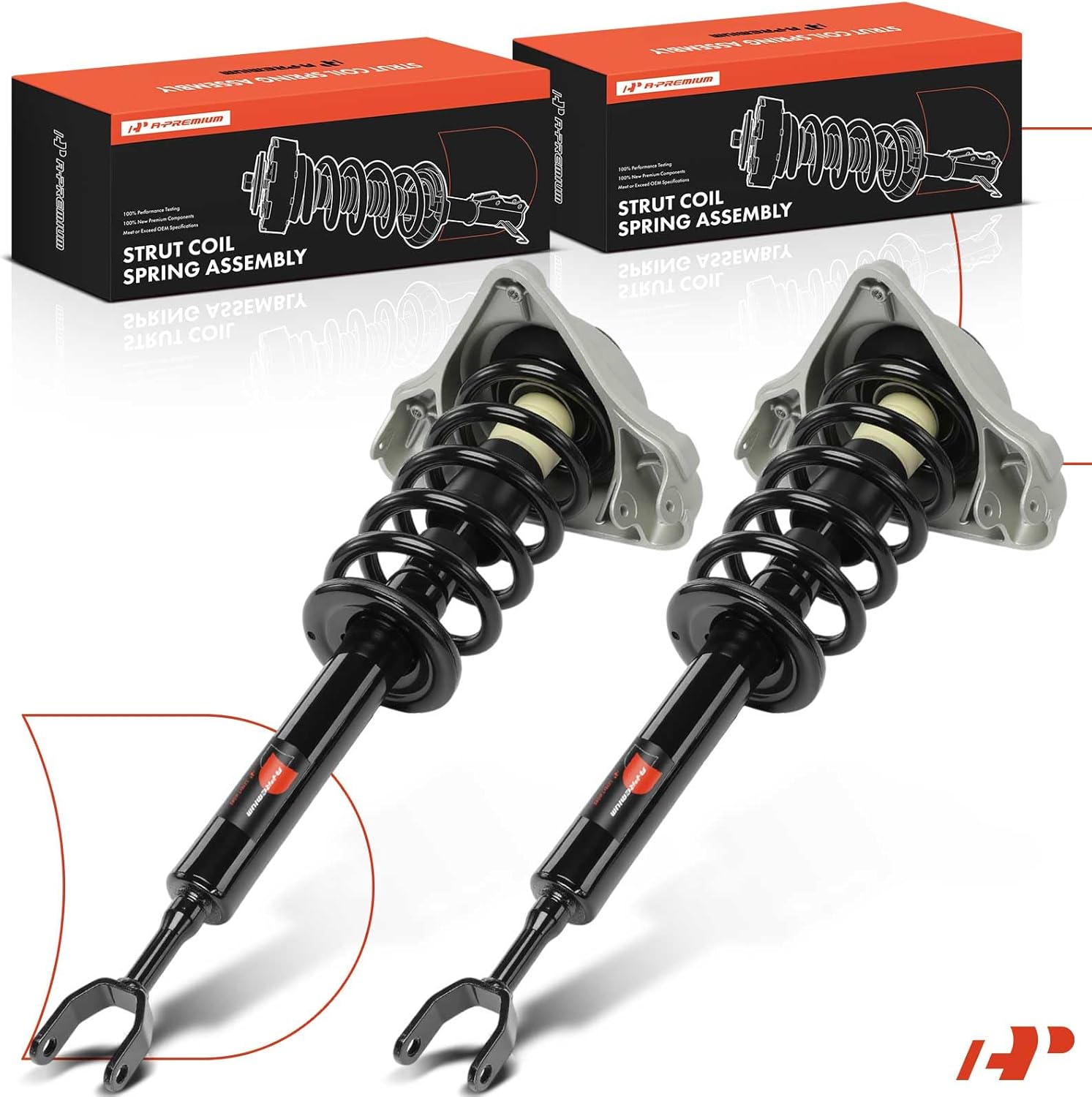 A-Premium Front Pair (2) Complete Strut and Coil Spring Assembly Compatible with Audi 2006-2011 A6, 2005-2011 A6 Quattro, 2.8L 3.0L 3.2L 4.2L