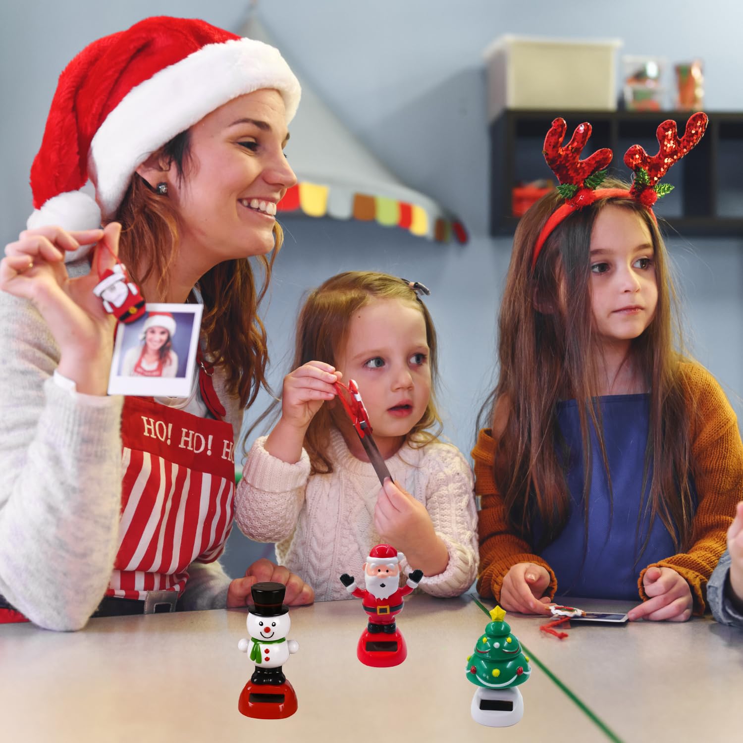 MEISH 3pcs Christmas Solar Dancing Toys Christmas Theme Figure Bobble Head Toy Holiday Solar Dancing Toy Car Dashboard Ornaments Home Desk Decor for Xmas Accessories - Image 4