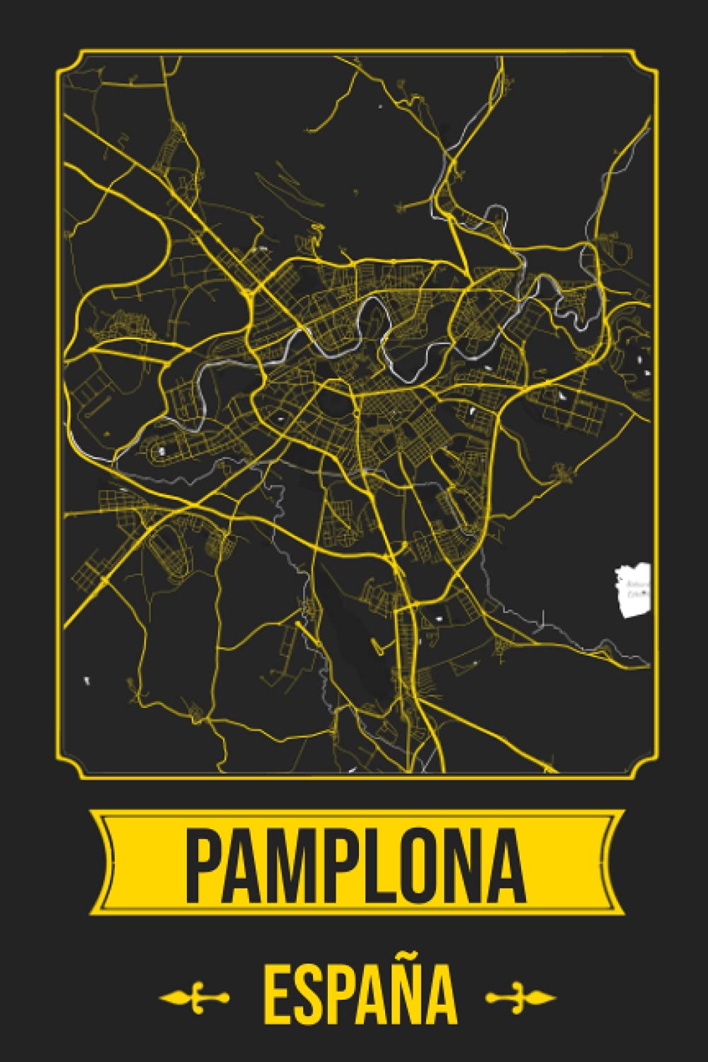 PAMPLONA España Cuaderno: Squareious de la Ciudad de PAMPLONA, Hoja Forrada, Diario 200 PÁGINAS, 6x9