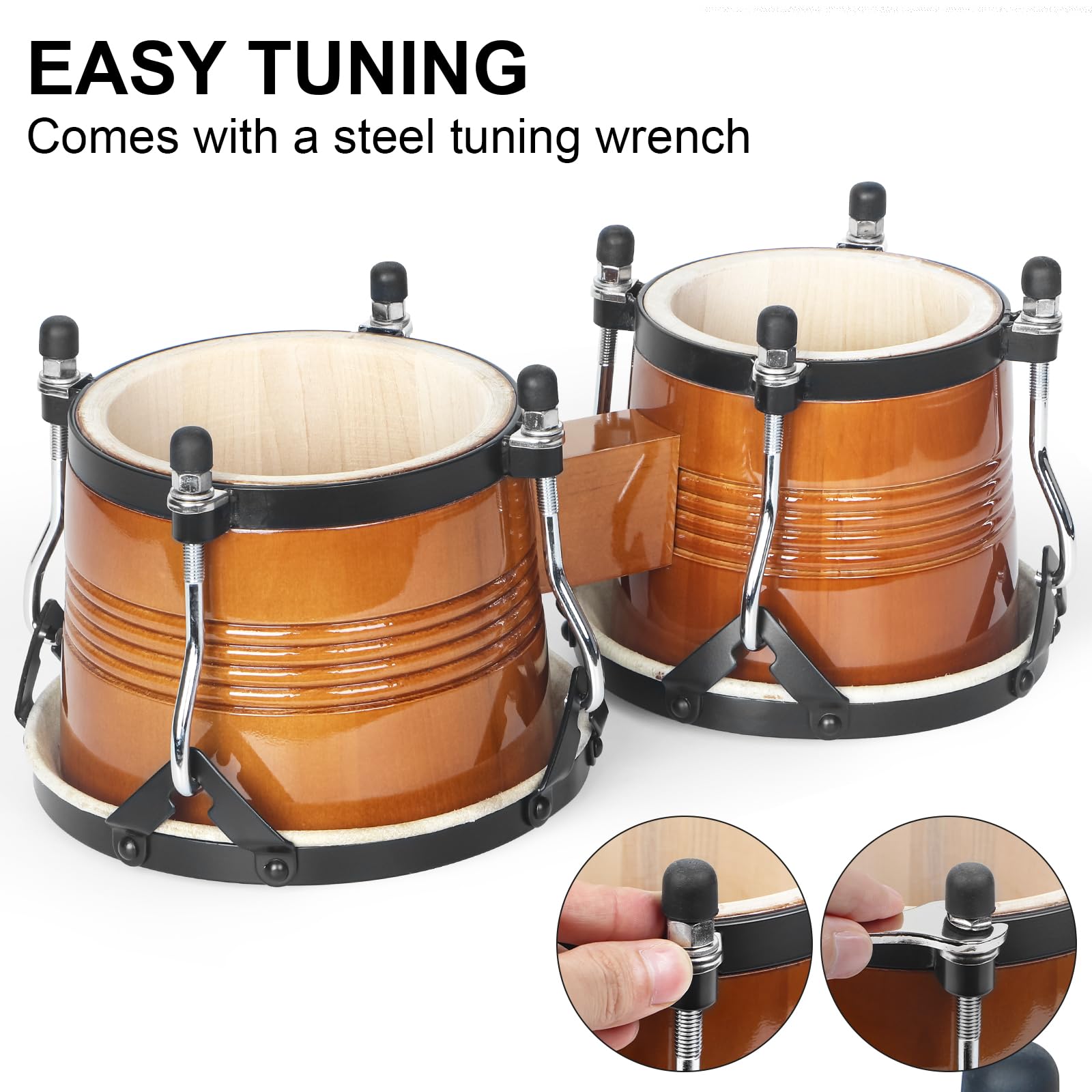 Amazon.com: Bongo Drums 6.5” and 7.5”, Birch Percussion Instrument