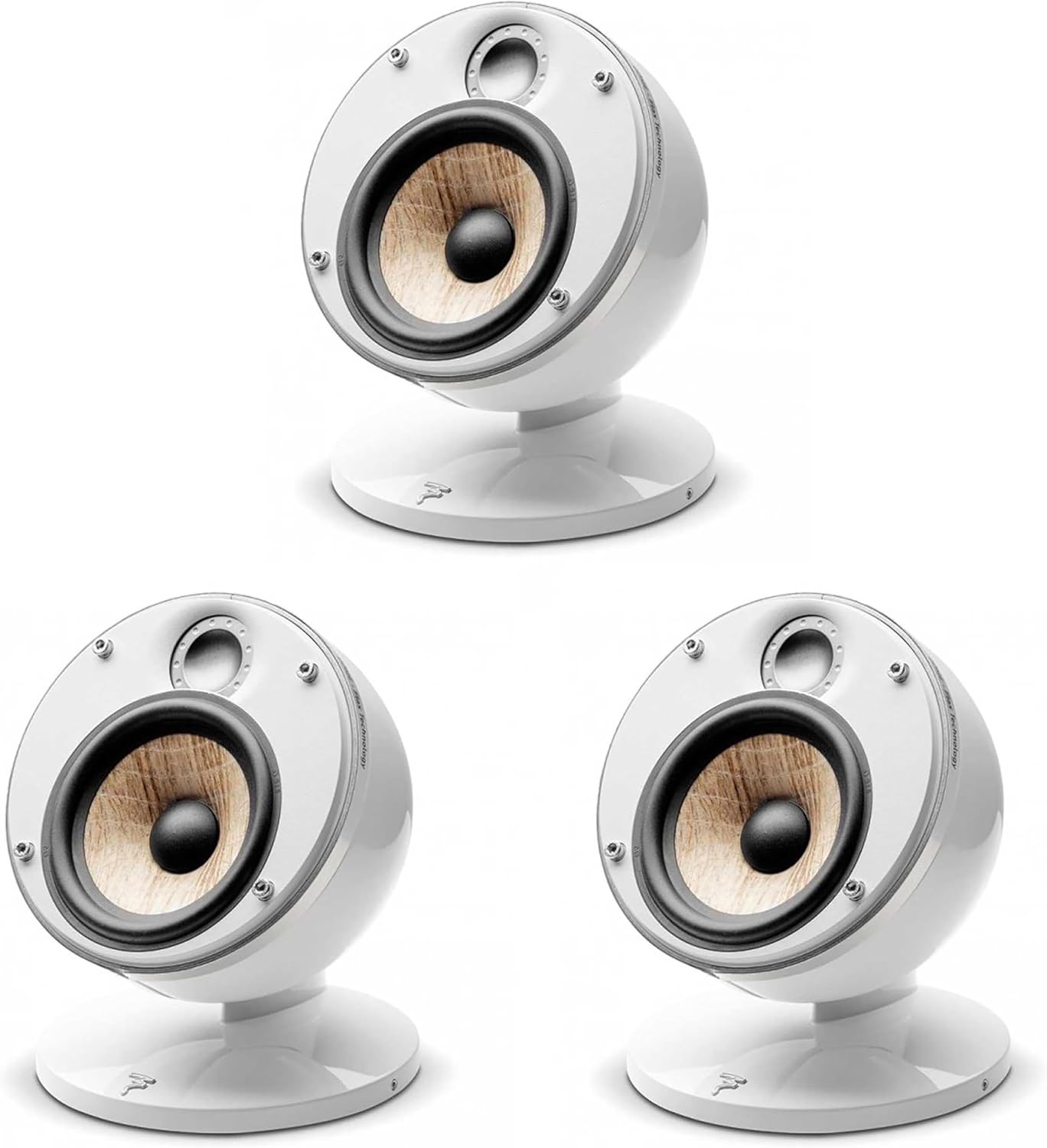 Focal Dome Pack 2.0 Flax 2-Way Compact Sealed Satellite Speaker White (3 Pieces)