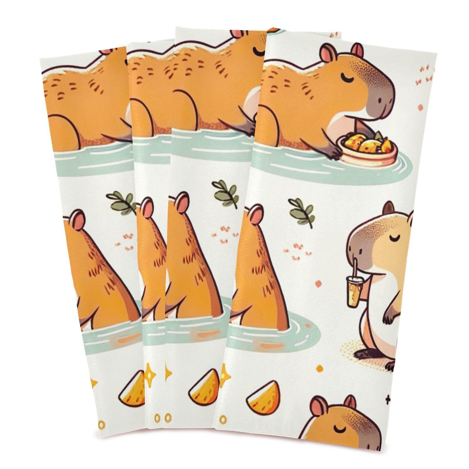 ODAWA Funny Capybaras Dish Towels Kitchen Dishcloth Towels DishCloths for Kitchen, Set of 1
