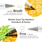 Ohuhu 320 Colors Alcohol Markers Brush Tip- Brush& Fine Double Tipped Alcohol-based Art Sketch Marker Set for Artist Adults Coloring Illustration - Honolulu B of Ohuhu Markers
