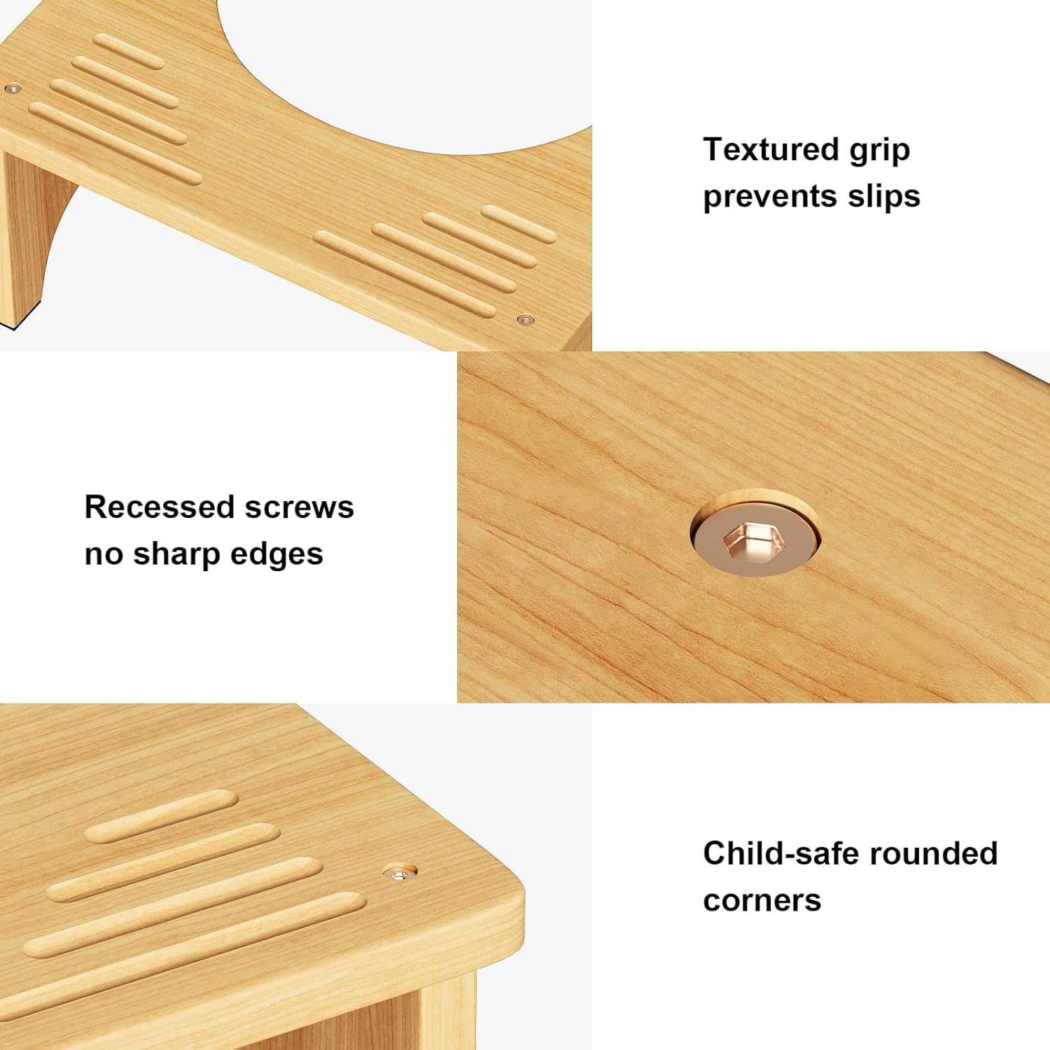 Wooden Squatting Potty for Adults, 6.7 Inch Toilet Stool Squat Adult, Wood Poop Stool for Bathroom with Ergonomic Design, Non-Slip Portable Toilet Foot Stools for Healthy Posture thumbnail