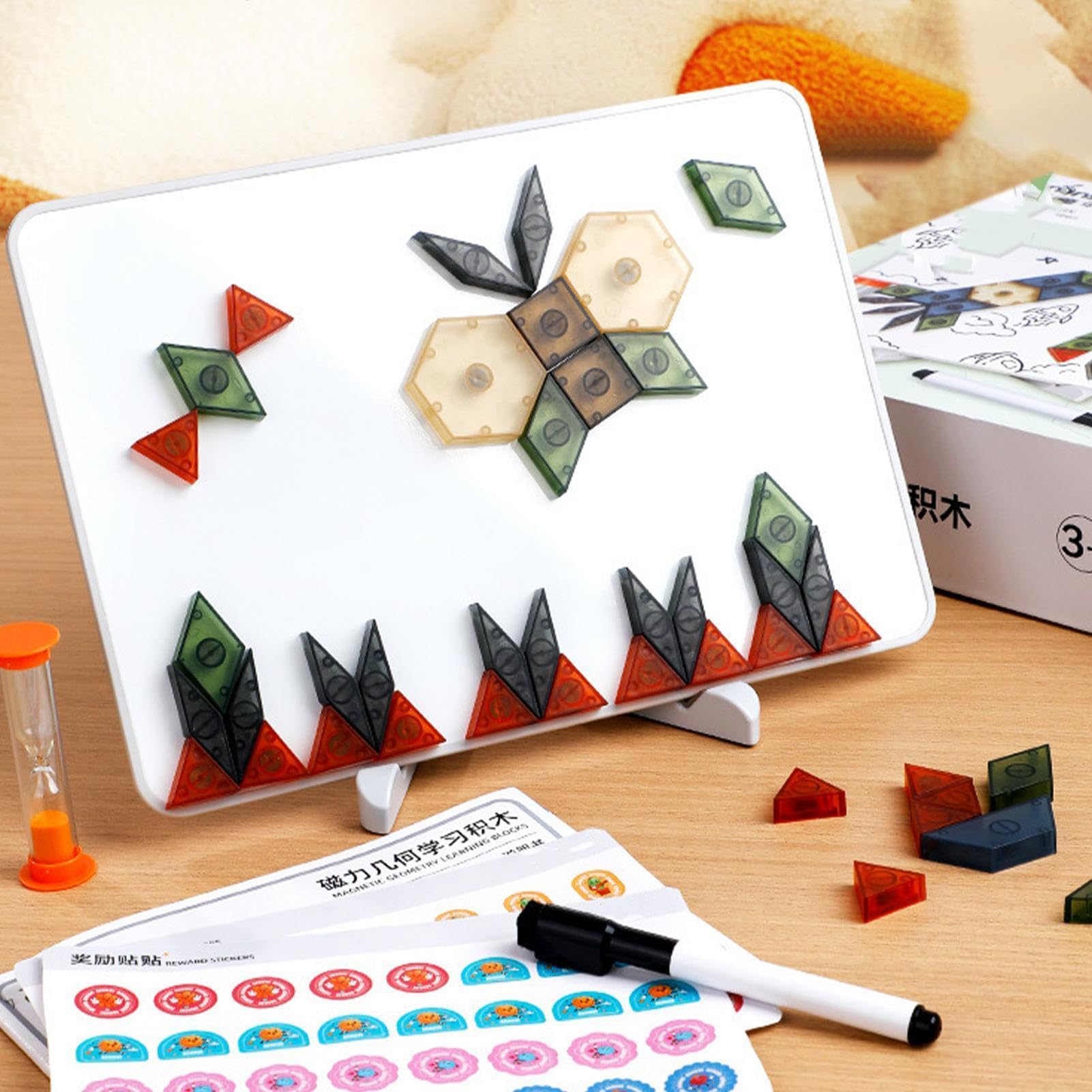 Genérico Magnetische Blöcke aus ABS, 32 cm, pädagogisch, magnetisch, 254 | teiliges Set zum Lernen von Kindern, Kreativität, Spiel, Baustelle, Schule und Aktivitäten zu Hause