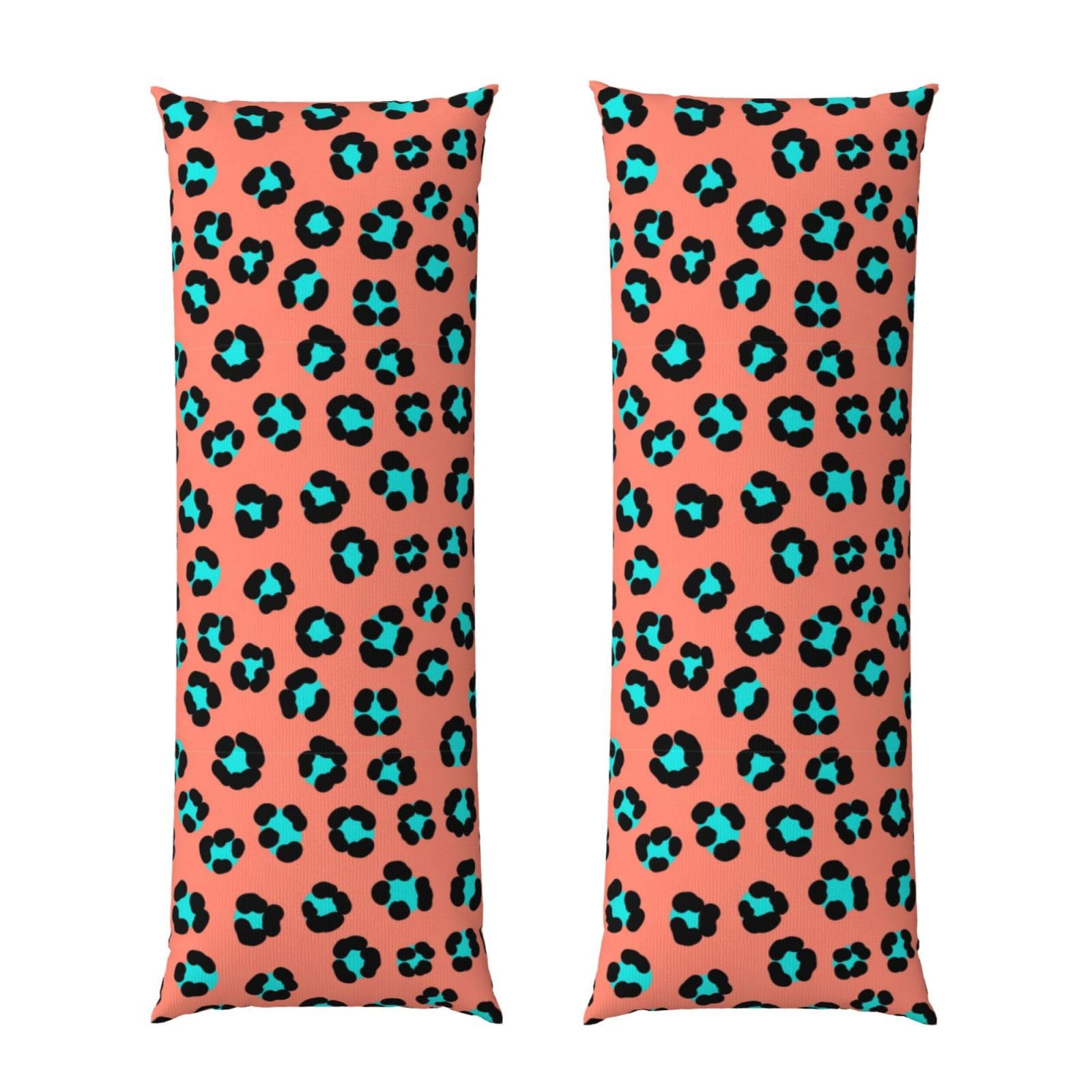 Long Body Pillow Cover 20x54, Funny Leopard Print, Plush Velvet Pillowcase with Zipper, Cozyffy Rectangular Case for Bedroom Couch Sofa Sleeping