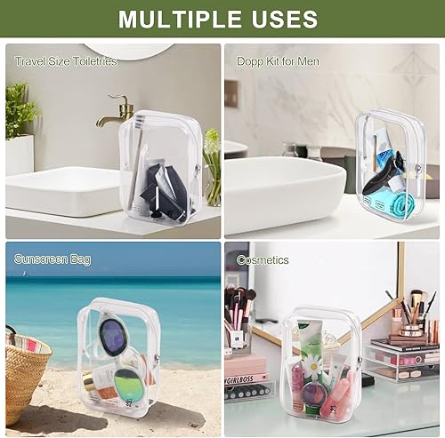 Miniatura 5 de Accesorios de avión imprescindibles de 1 cuarto de galón, bolsa de viaje aprobada por la TSA para mujeres que viajan, 2 Pack Clear, Bolsa de viaje