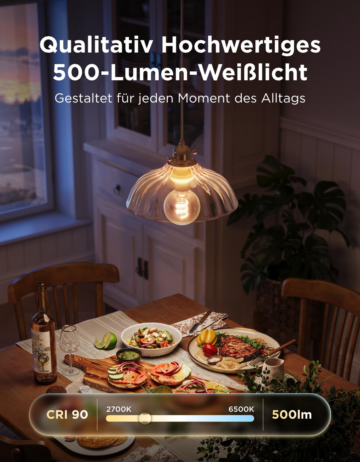 Govee Smart Edison Glühbirne E27, RGBWW Vintage LED Lampe G80, Kompatibel mit Matter, Google Assistant, Dimmbare mit COB-Lichtleiste, 16 Millionen DIY-Farben, für Restaurant und Wohnzimmer, 2 Stück