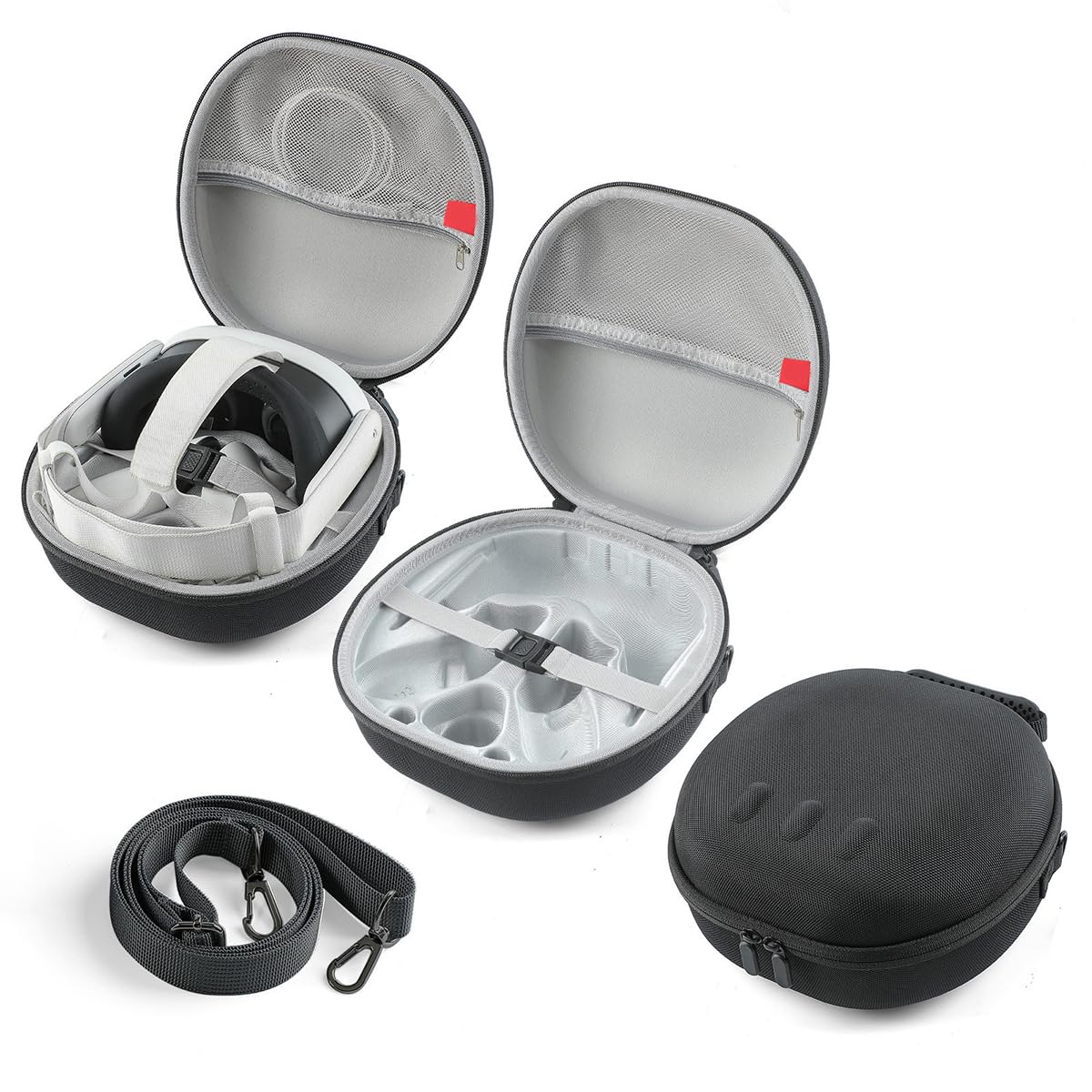 Custodia da trasporto compatibile con Meta-Quest 3, custodia da viaggio rigida protettiva per cuffie da gioco VR3, controller touch, batterie e accessori