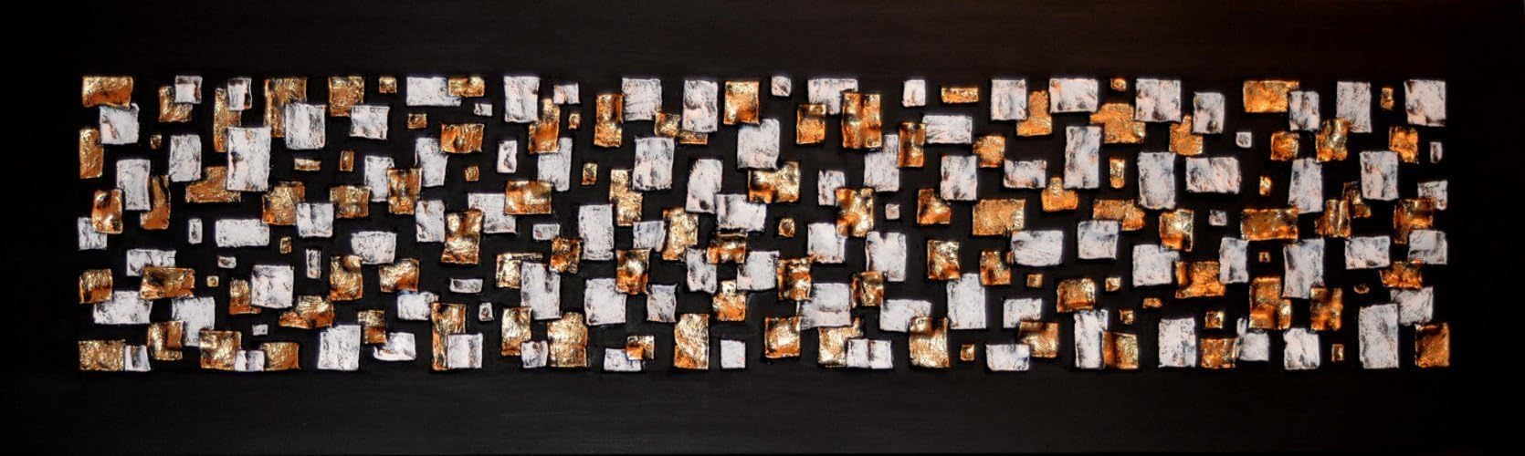 Textured Wall Panel - 3D Abstract Wall Art - Wall Decor Black, White and Gold