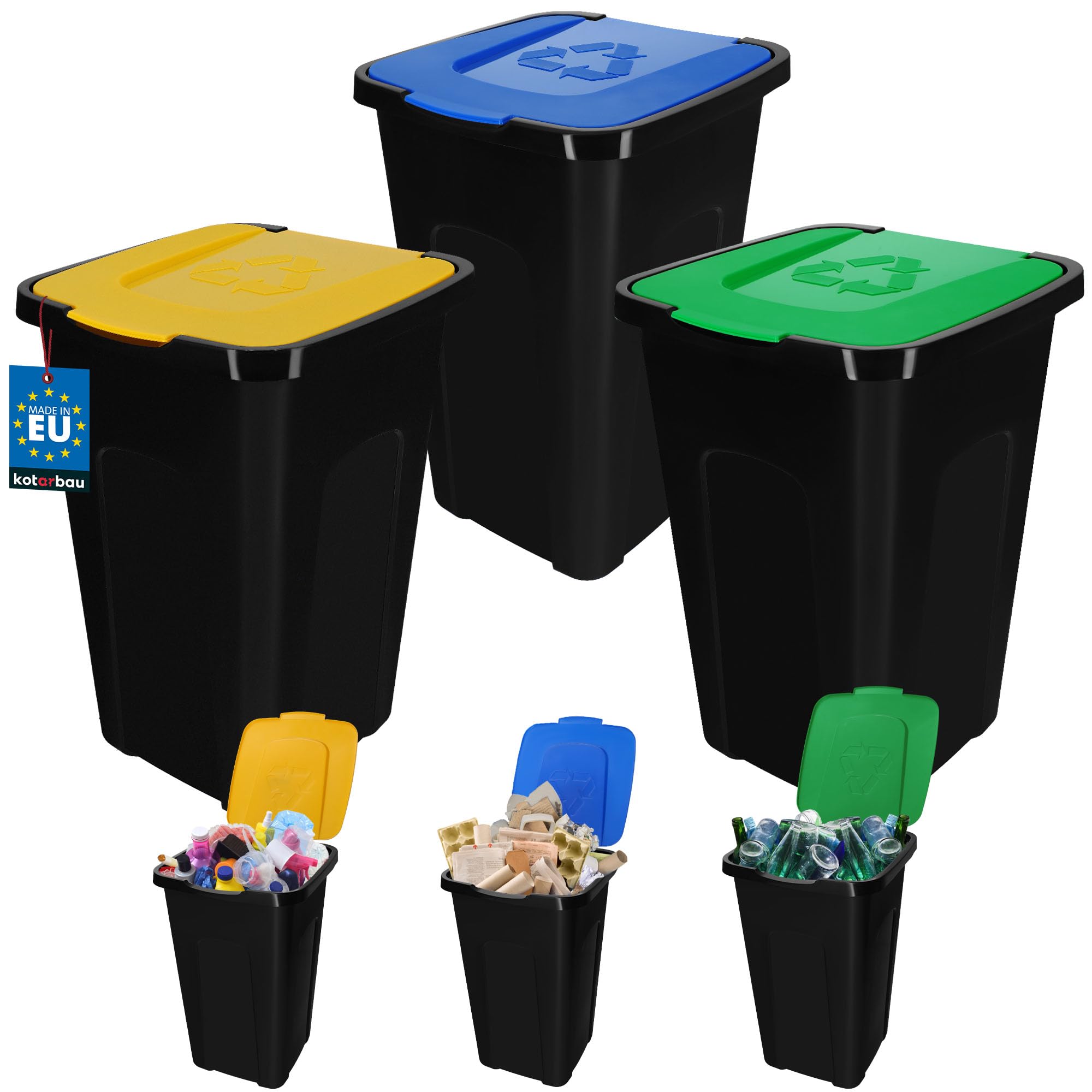 kotarbau set 3 poubelles tri sélectif