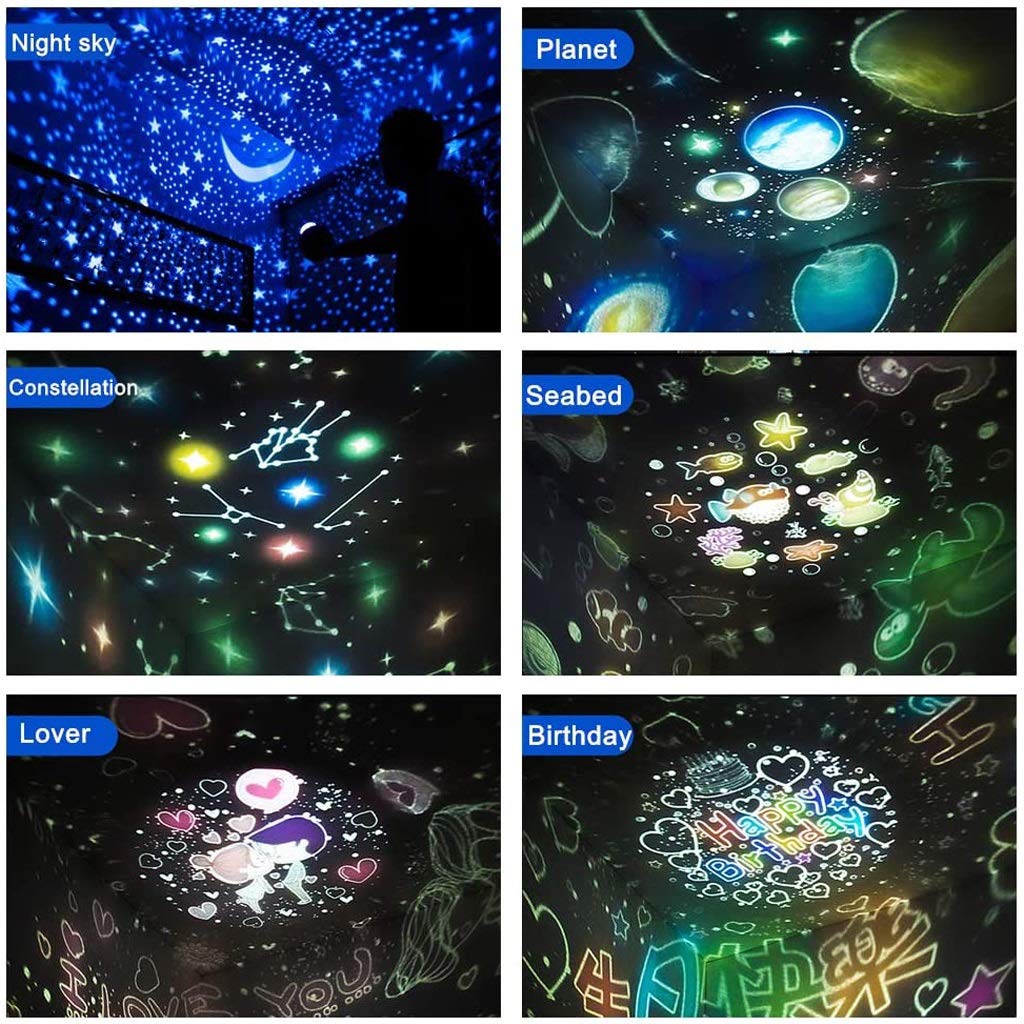 YXCKG Luz Nocturna para Niños, Proyector De Luz Estrellas Galaxia para Habitación Luces De Fiesta Decoración De Estrellas De Techo, Proyector De Nebulosa Giratorio, Mejor Regalo, Cumpleaños, Navidad