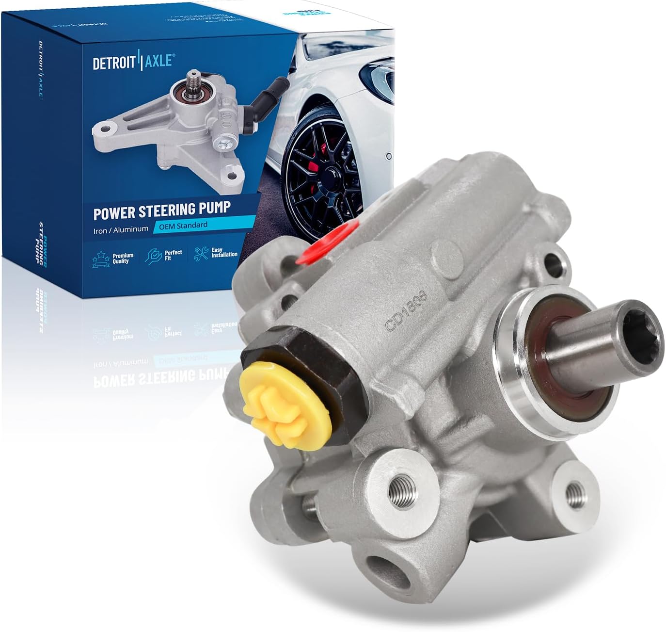 Detroit Axle - Power Steering Pump for 07-10 Chrysler Cirrus Sebring, 08-10 Chrysler Town & Country Dodge Avenger, Power Steering Pump 2007 2008 2009 2010 [Models with Seal Kit] Replacement