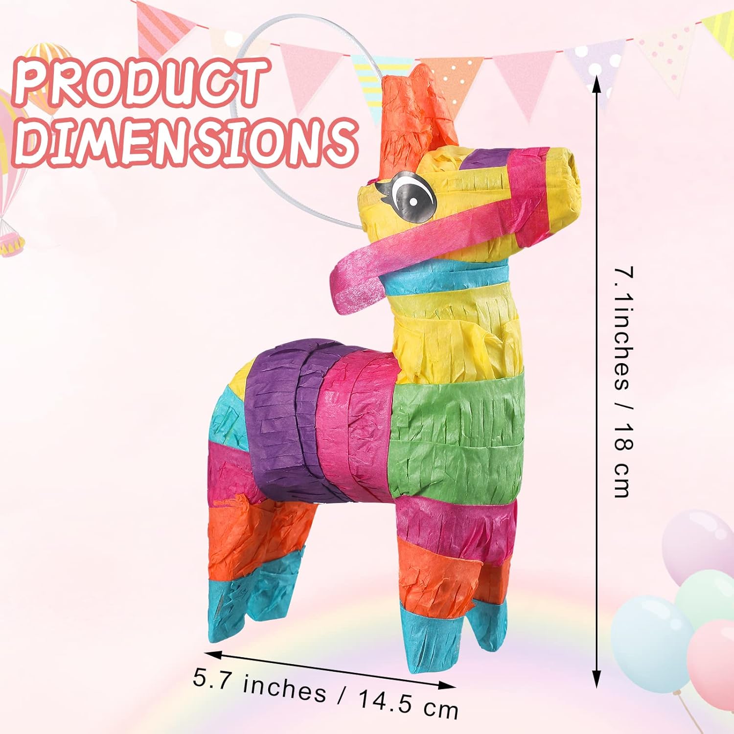 Kathfly 12 Pcs Mini Donkey Piñatas Small Mexican Piñata Cactus Fiesta Decorations Mexican Party Decorations Cinco De Mayo for Fiesta Theme Birthday Party Supplies (Cute Donkey)