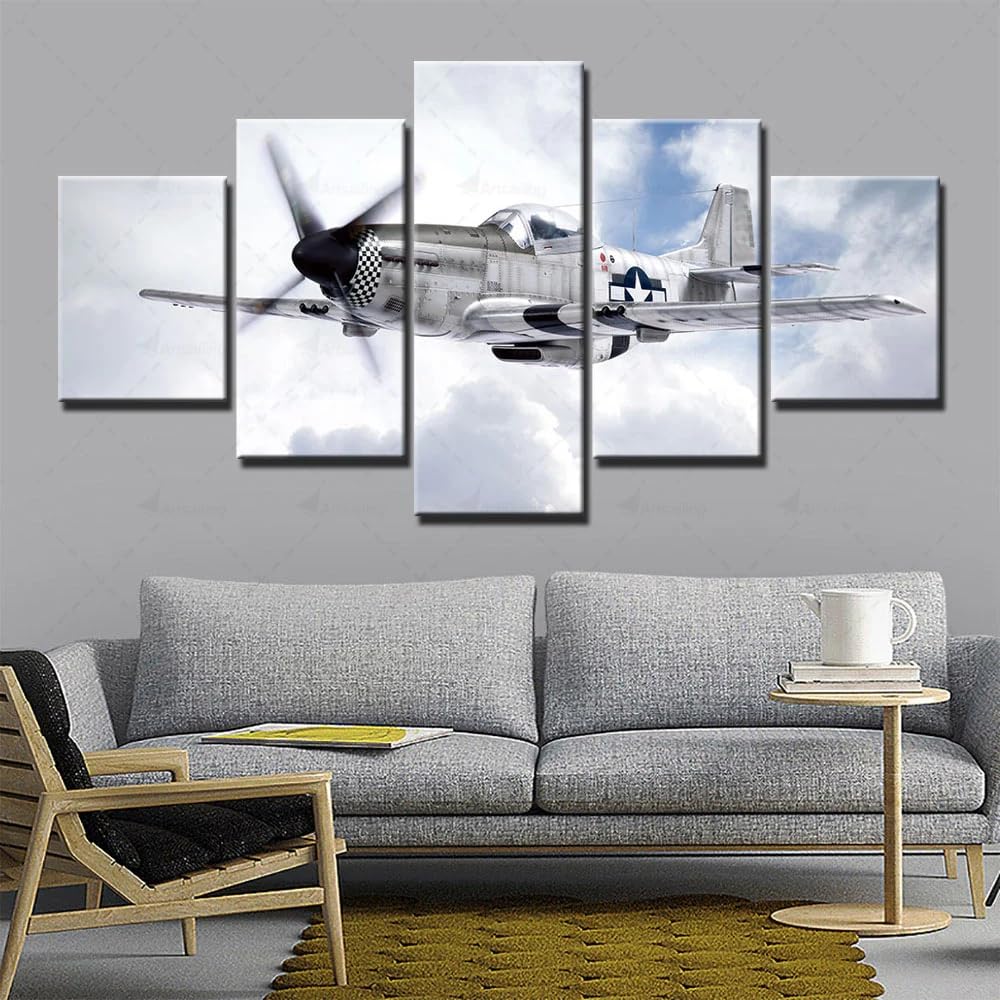 Tableau decoration murale pour salon theme avion militaire