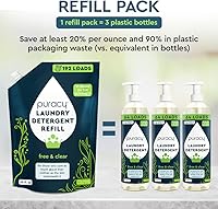 Vista 6 de Puracy Recambio de detergente líquido para ropa, 1,4 sin dioxano, natural, sin olor, suave detergente líquido concentrado para ropa con enzimas que