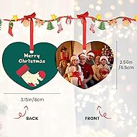 Vista 2 de Adornos de Navidad personalizados 2025 - Adorno de foto personalizado Adorno de Navidad de madera personalizada Regalo para decoración de árbol