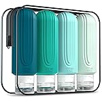 Mrsdry Travel Bottles for Toiletries, Large 6oz Oversize Containers, BPA Free Leak Proof Tubs Refillable Liquid Traveler Accessories with Toiletry Bag for Cometic Shampoo and Lotion Soap (4 Pack)
