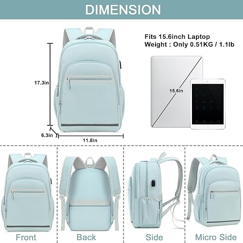 Miniatura 2 de BLUBOON Mochila para mujer de 15.6 pulgadas, mochila para la escuela universitaria, mochila floral para niñas, mochila para viajes de negocios con