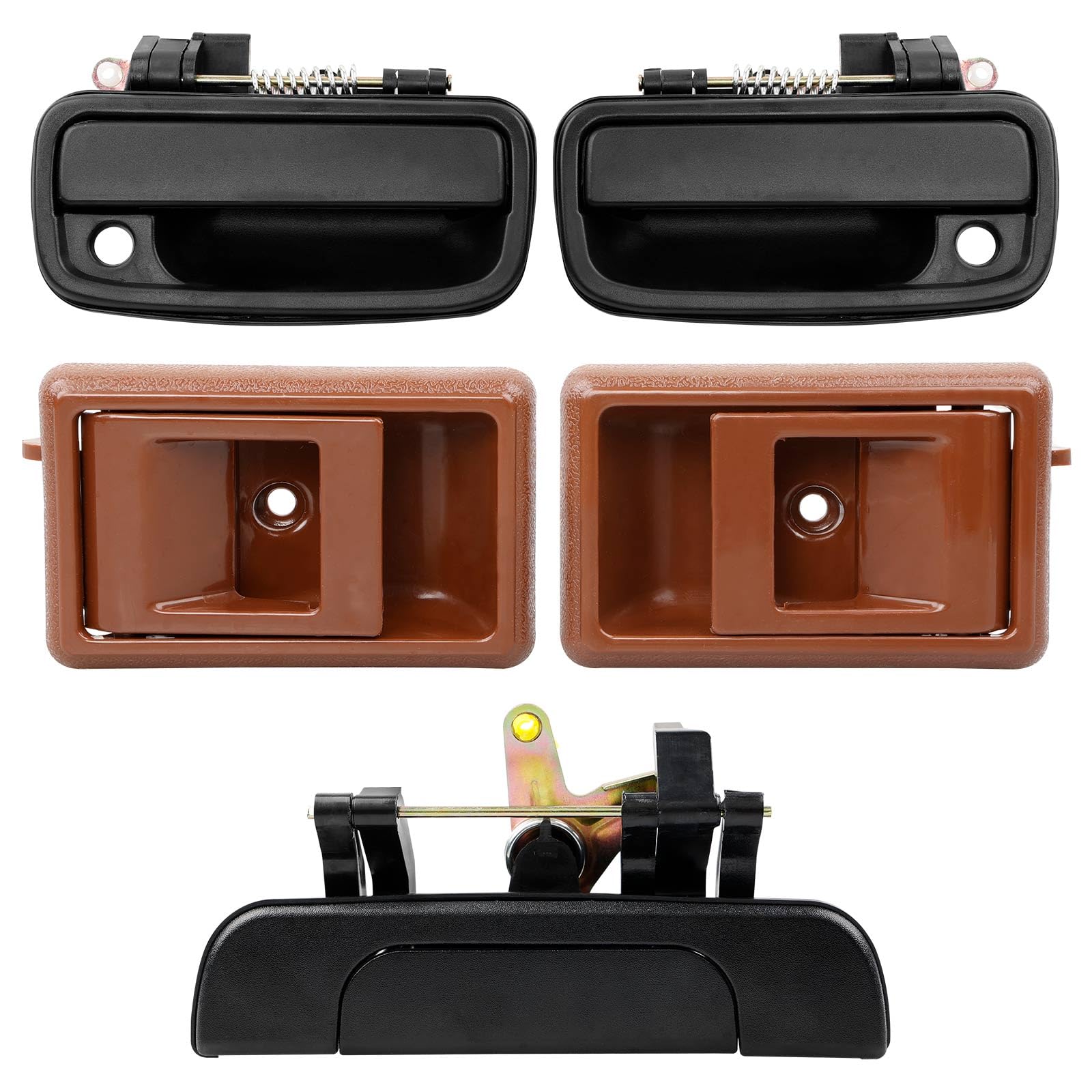 Photo 1 of Gledewen 79344 Exterior Door Handle & Interior Handle & Tailgate Handle Latch Kit, Outside Inside Door Handle Set Compatible with 1995-2000 Toyota Tacoma, Replaces#79345 6920604010E 69090-35010