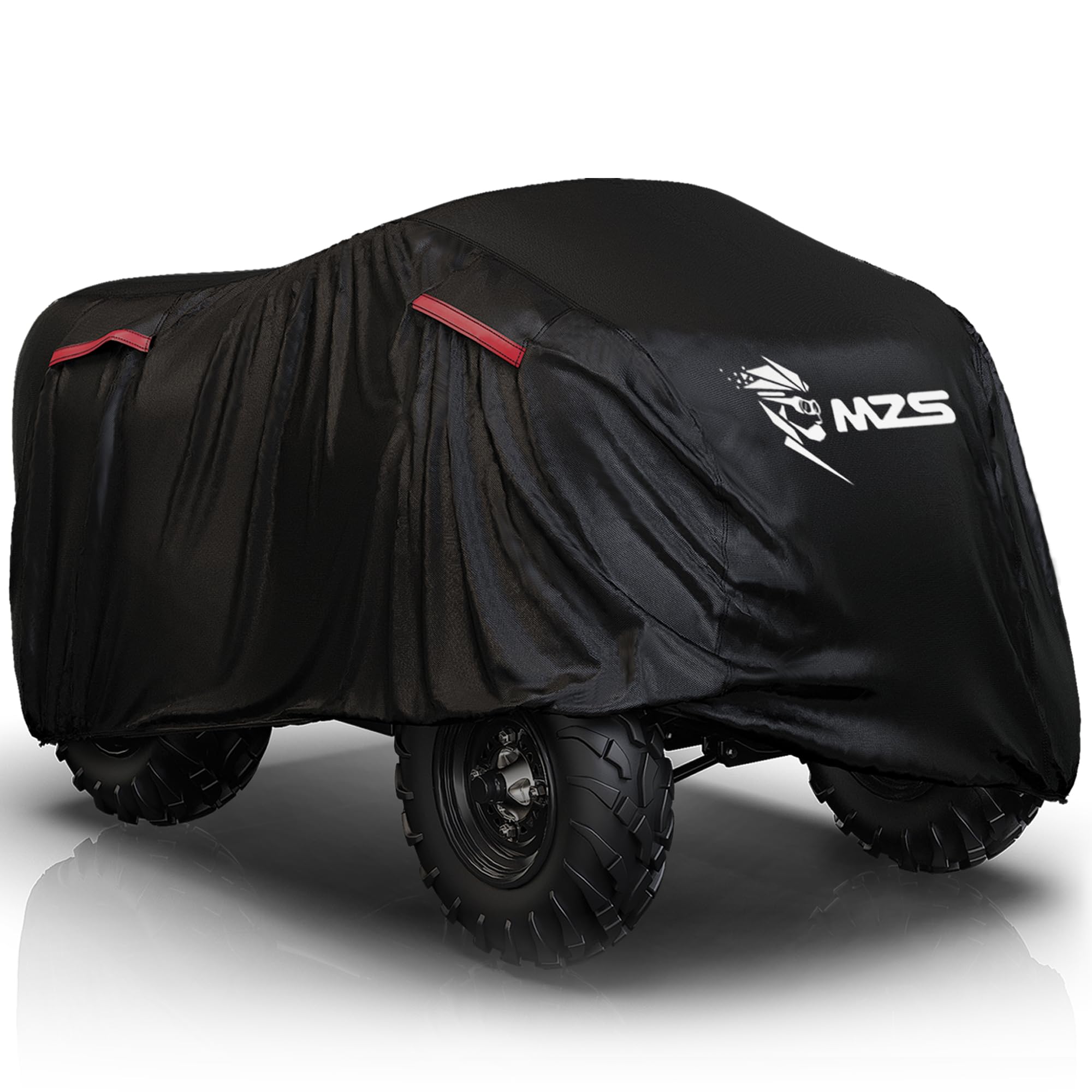 MZS Pokrowiec na ATV, na każdą pogodę, na zewnątrz, wodoodporny, 210D, akcesoria ochronne Oxford, pasuje do pokrowców na 4 koła o przekątnej do 223.5 cm, trwałe, odporne na rozdarcie otwory