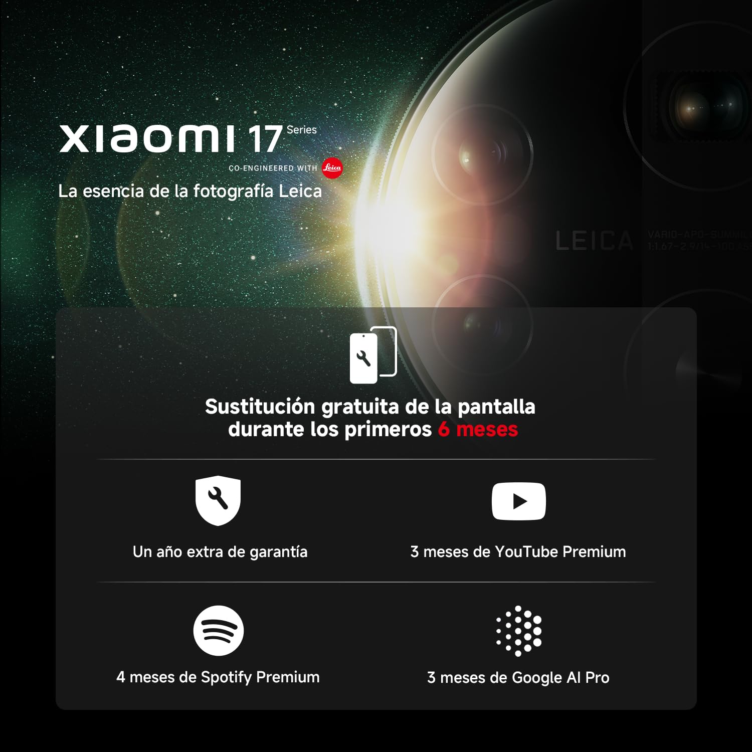 XIAOMI 17 - 12+512GB Smartphone, Leica Summilux Optical Lenses, Snapdragon 8 Elite Gen 5, 6.3" CrystalRes OLED Display, 100W HyperCharge, Charger Not Included, Black (ES Version) — view 2