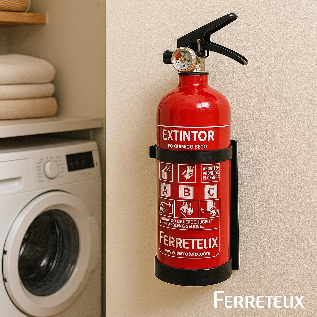 Ferretelix® Pack 4 und Extintores 1 kg Polvo ABC –Fabricado EN 2026 Incluye Soporte de Montaje – Homologados para Coche, Hogar, Oficina, Caravana o Barco –