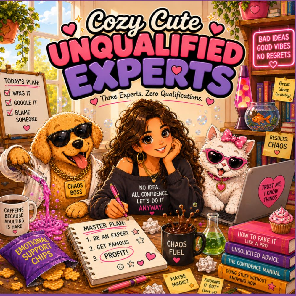 Cozy Cute Unqualified Experts: Funny Careers, Questionable Decisions and Chaotic Adventures with a Girl, Puppy and Kitty