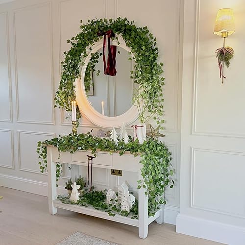 Miniatura 7 de CQURE Paquete de 96 guirnaldas de hiedra artificial de 672 pies, vides falsas resistentes a los rayos UV, plantas falsas para colgar enredaderas