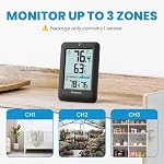 Newentor Thermomètre extérieur intérieur sans fil, Thermome intérieur extérieur avec indicateur de confort, 4in Moniteur de température à distance Hygromètre, Station météorologique pour Patio à la maison, Noir