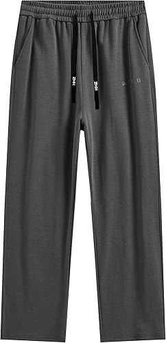 Miniatura 5 de HHZ Pantalones holgados de algodón para hombre, holgados, para yoga, gimnasio, entrenamiento, con bolsillos, parte inferior abierta, pierna ancha y