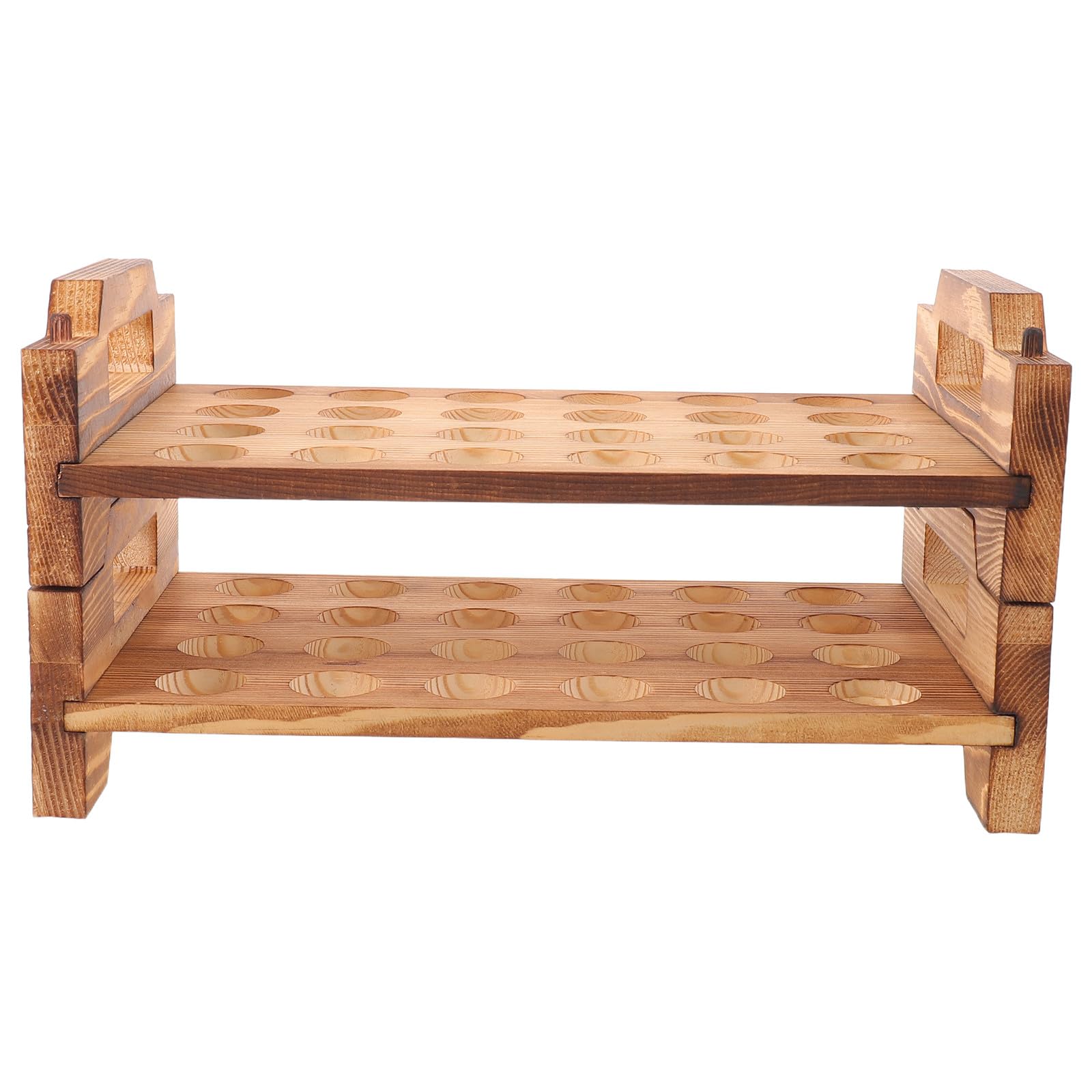 Soporte para huevos de codorniz de madera apilable con 24 agujeros 8