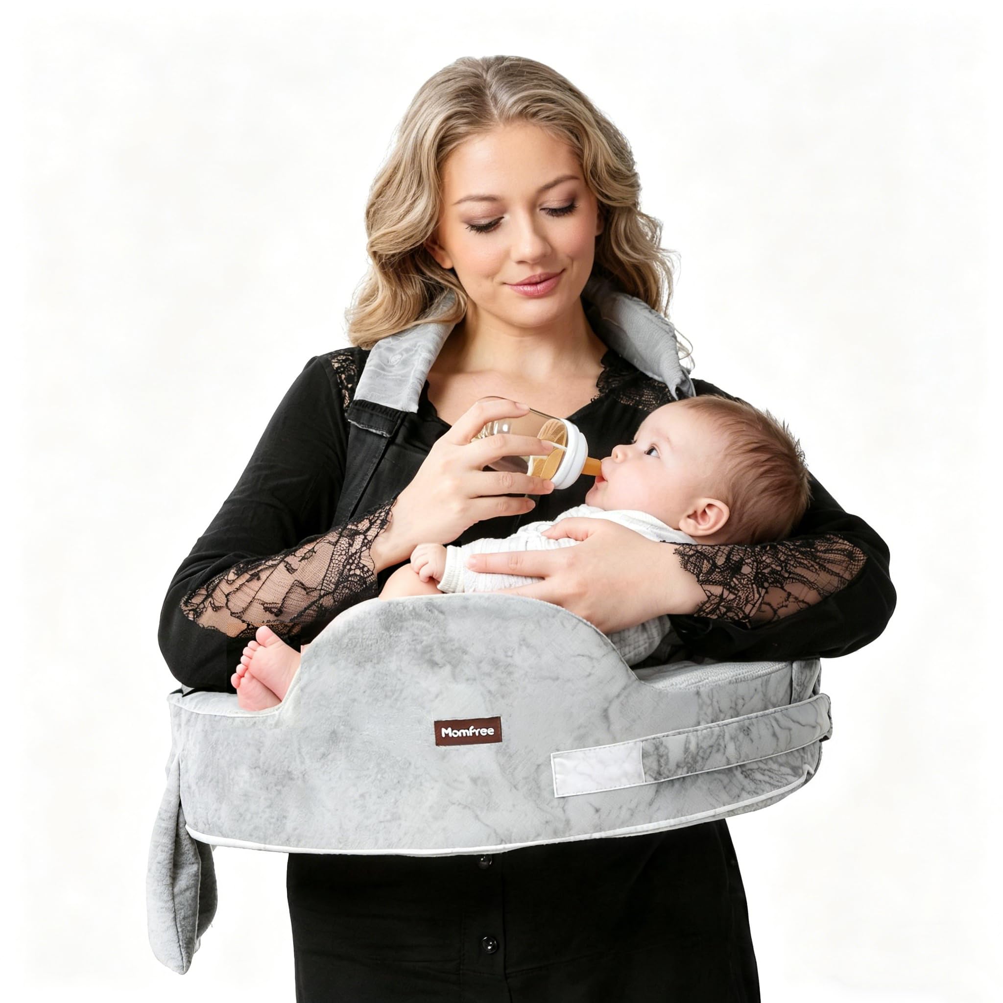 Photo 1 of Nursing Pillow for Standing/Sitting Use- Springy Memory Foam for Support & Comfort, Large Breast Feeding Pillow - Safety Fence, Adjustable Waist Belt and Support Backrest, Removable Cover with Pocket